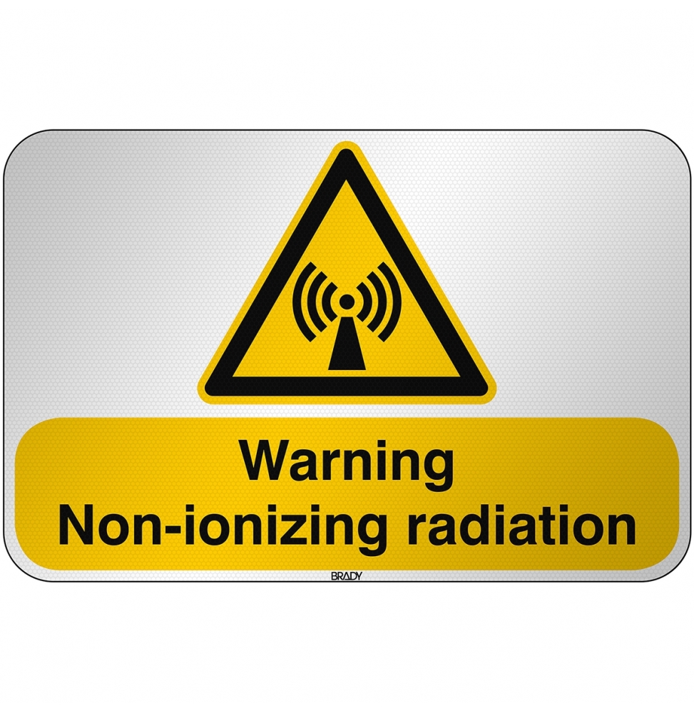 Znak bezpieczeństwa ISO - Ostrzeżenie przed promieniowaniem niejonizującym, W/W005/EN259/RFL-590X390-1
