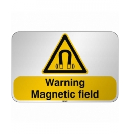 Znak bezpieczeństwa ISO - Ostrzeżenie przed silnym polem magnetycznym, W/W006/EN247/RFL-590X390-1