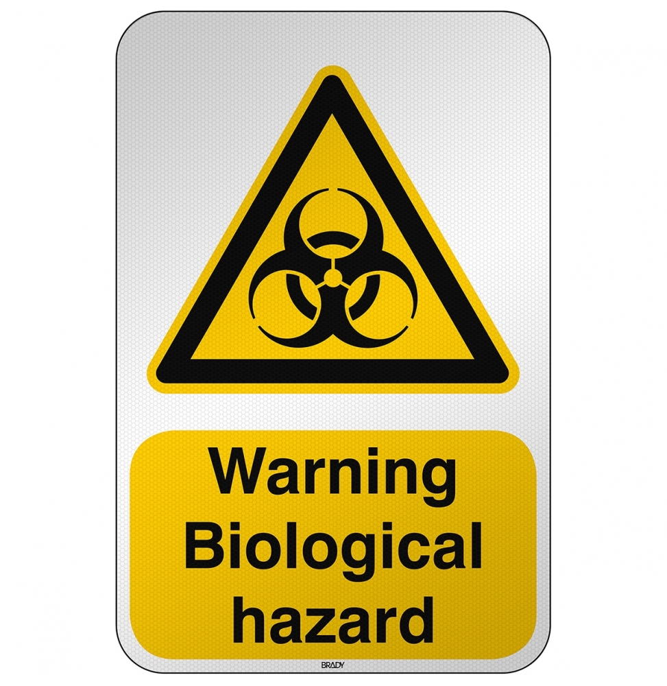 Znak bezpieczeństwa ISO - Ostrzeżenie przed skażeniem biologicznym, W/W009/EN243/RFL-390X590-1