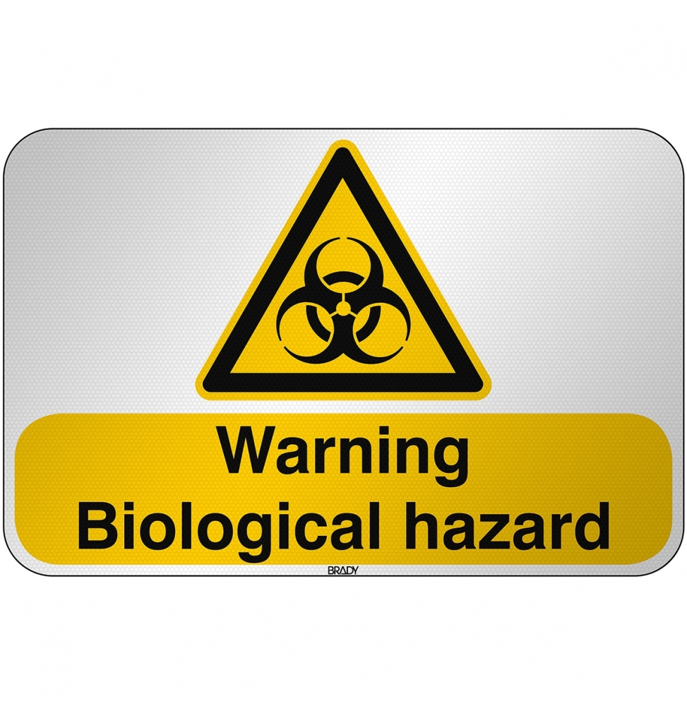 Znak bezpieczeństwa ISO - Ostrzeżenie przed skażeniem biologicznym, W/W009/EN243/RFL-590X390-1
