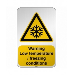Znak bezpieczeństwa ISO - Ostrzeżenie przed niską/ujemną temperaturą, W/W010/EN246/RFL-390X590-1
