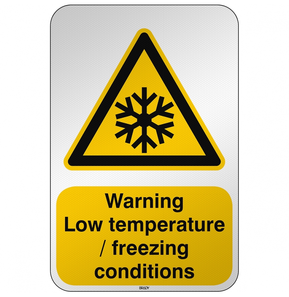 Znak bezpieczeństwa ISO - Ostrzeżenie przed niską/ujemną temperaturą, W/W010/EN246/RFL-390X590-1