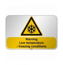 Znak bezpieczeństwa ISO - Ostrzeżenie przed niską/ujemną temperaturą, W/W010/EN246/RFL-590X390-1