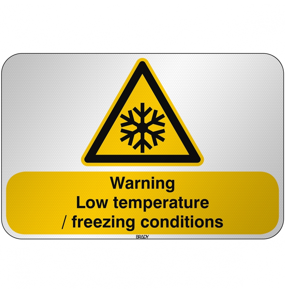 Znak bezpieczeństwa ISO - Ostrzeżenie przed niską/ujemną temperaturą, W/W010/EN246/RFL-590X390-1