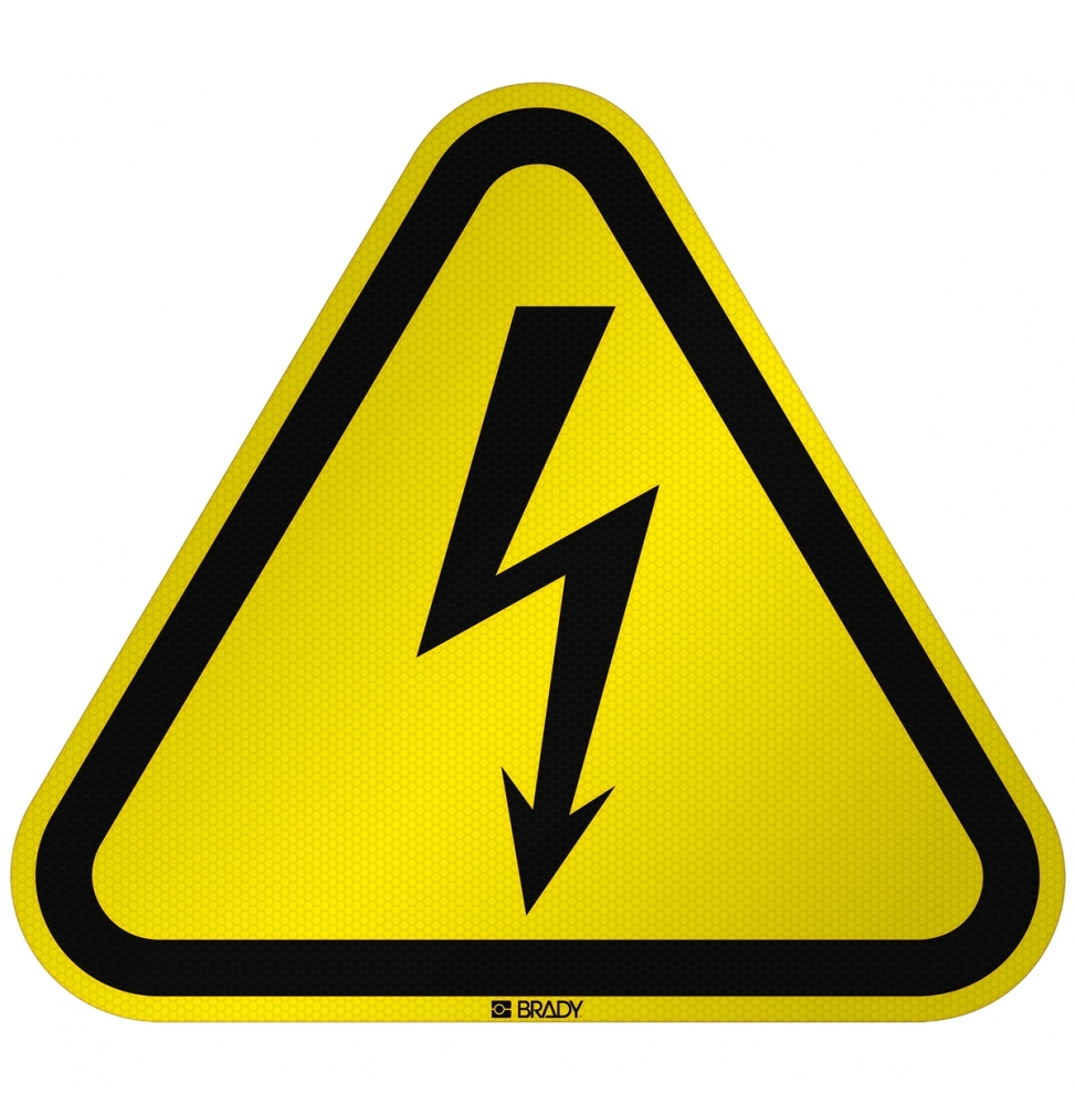 Znak bezpieczeństwa ISO - Ostrzeżenie przed napięciem elektrycznym, W/W012/NT/RFL-TRI310-1