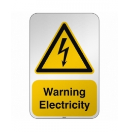 Znak bezpieczeństwa ISO - Ostrzeżenie przed napięciem elektrycznym, W/W012/EN253/RFL-390X590-1