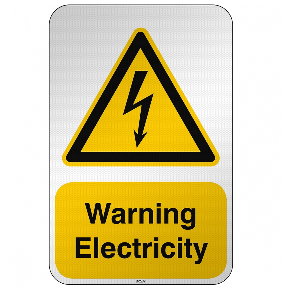 Znak bezpieczeństwa ISO - Ostrzeżenie przed napięciem elektrycznym, W/W012/EN253/RFL-390X590-1