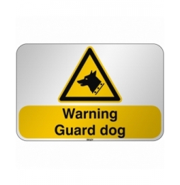 Znak bezpieczeństwa ISO - Ostrzeżenie przed psem stróżującym, W/W013/EN256/RFL-590X390-1