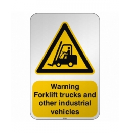 Znak bezpieczeństwa ISO - Ostrzeżenie przed urządzeniami do transportu poziomego, W/W014/EN255/RFL-390X590-1