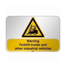 Znak bezpieczeństwa ISO - Ostrzeżenie przed urządzeniami do transportu poziomego, W/W014/EN255/RFL-590X390-1