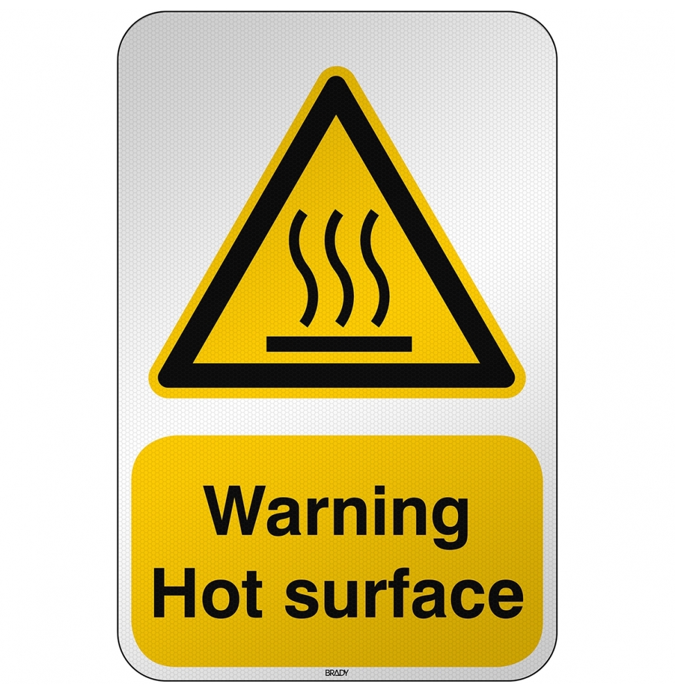 Znak bezpieczeństwa ISO - Ostrzeżenie przed gorącą powierzchnią, W/W017/EN257/RFL-390X590-1