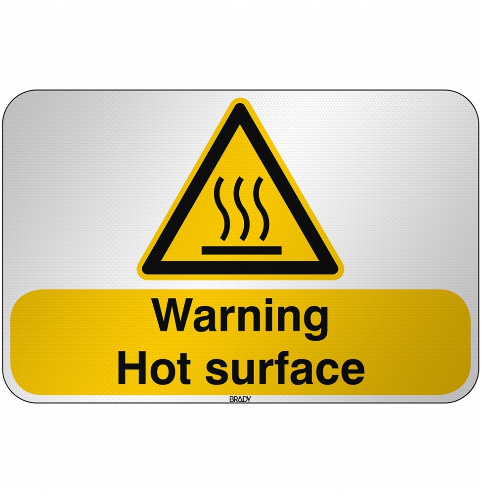 Znak bezpieczeństwa ISO - Ostrzeżenie przed gorącą powierzchnią, W/W017/EN257/RFL-590X390-1