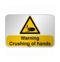 Znak bezpieczeństwa ISO - Ostrzeżenie przed zgnieceniem dłoni, W/W024/EN251/RFL-590X390-1