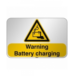 Znak bezpieczeństwa ISO - Ostrzeżenie przed ładowaniem baterii, W/W026/EN242/RFL-590X390-1
