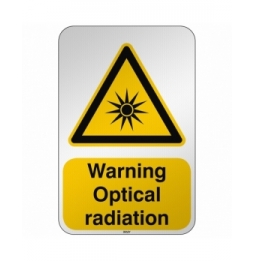 Znak bezpieczeństwa ISO - Ostrzeżenie przed promieniowaniem optycznym, W/W027/EN260/RFL-390X590-1