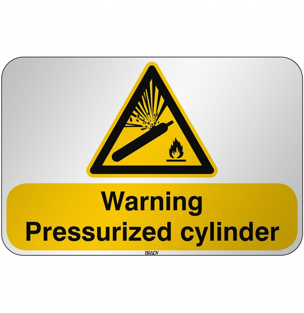 Znak bezpieczeństwa ISO - Ostrzeżenie przed butlą pod ciśnieniem, W/W029/EN227/RFL-590X390-1