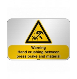 Ostrzeżenie przed zgnieceniem dłoni między prasą a materiałem, W/W031/EN411/RFL-590X390-1