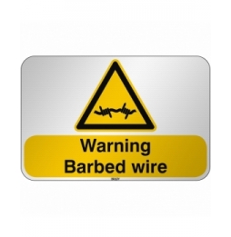 Znak bezpieczeństwa ISO - Ostrzeżenie przed drutem kolczastym, W/W033/EN532/RFL-590X390-1