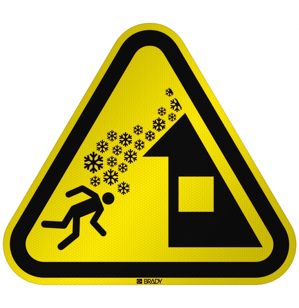 Znak bezpieczeństwa ISO - Ostrzeżenie przed spadającą z dachu lawiną, W/W040/NT/RFL-TRI310-1