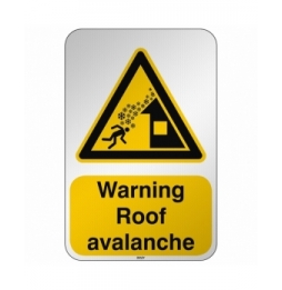 Znak bezpieczeństwa ISO - Ostrzeżenie przed spadającą z dachu lawiną, W/W040/EN539/RFL-390X590-1