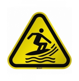 Znak bezpieczeństwa ISO - Ostrzeżenie przed surferami, W/W046/NT/RFL-TRI310-1
