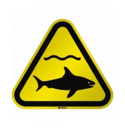 Znak bezpieczeństwa ISO - Ostrzeżenie przed rekinami, W/W054/NT/RFL-TRI310-1