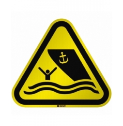 Znak bezpieczeństwa ISO - Ostrzeżenie przed torem wodnym, W/W058/NT/RFL-TRI310-1