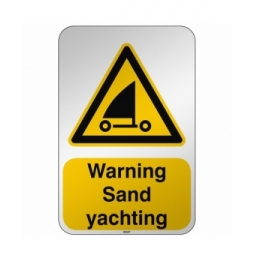 Znak bezpieczeństwa ISO - Ostrzeżenie przed żeglarstwem na piasku, W/W059/EN502/RFL-390X590-1