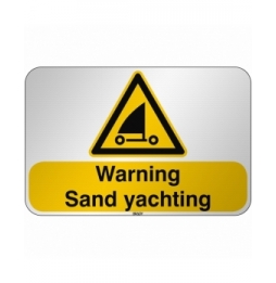 Znak bezpieczeństwa ISO - Ostrzeżenie przed żeglarstwem na piasku, W/W059/EN502/RFL-590X390-1
