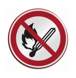 Znak bezpieczeństwa ISO – Zakaz używania otwartego ognia ogień, zakaz używan…, P/P003/NT/RFLBD-DIA400-1