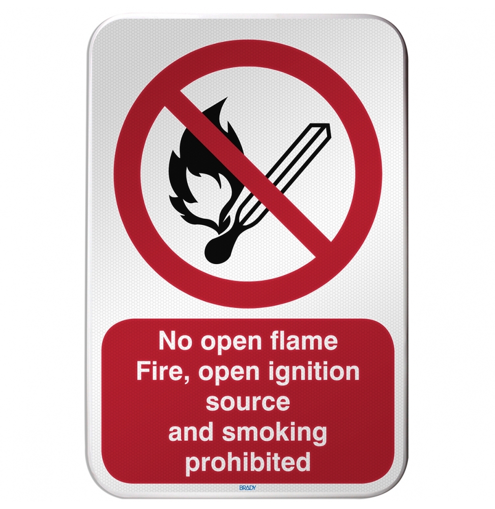 Znak bezpieczeństwa ISO – Zakaz używania otwartego ognia ogień, zakaz używan…, P/P003/EN213/RFLBD-400X600-1