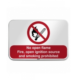 Znak bezpieczeństwa ISO – Zakaz używania otwartego ognia ogień, zakaz używan…, P/P003/EN213/RFLBD-600X400-1