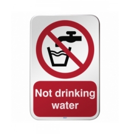 Znak bezpieczeństwa ISO – Woda niezdatna do picia, P/P005/EN224/RFLBD-400X600-1