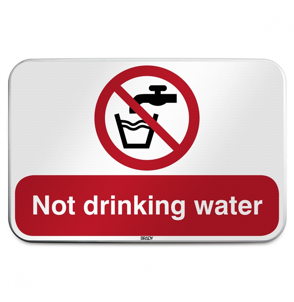Znak bezpieczeństwa ISO – Woda niezdatna do picia, P/P005/EN224/RFLBD-600X400-1