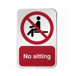 Znak bezpieczeństwa ISO – Nie siadać w oznaczonym miejscu, P/P018/EN218/RFLBD-400X600-1