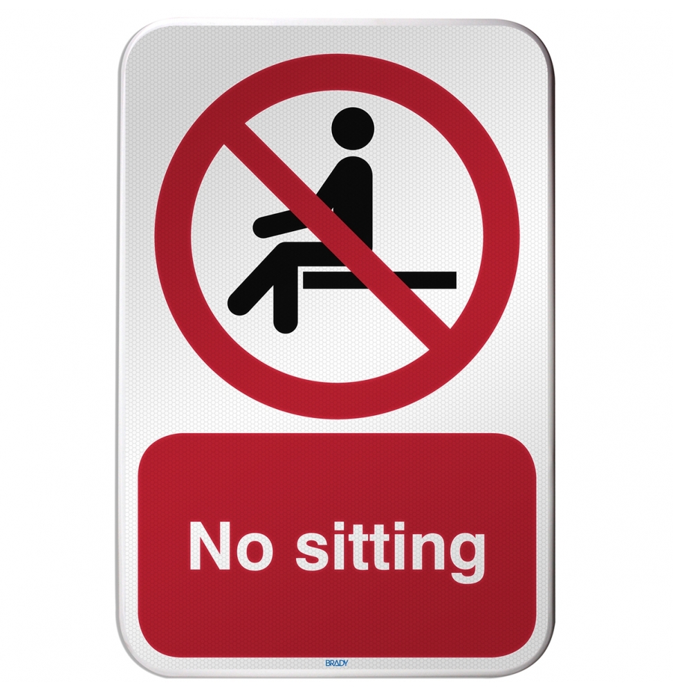 Znak bezpieczeństwa ISO – Nie siadać w oznaczonym miejscu, P/P018/EN218/RFLBD-400X600-1