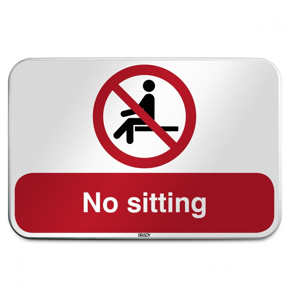 Znak bezpieczeństwa ISO – Nie siadać w oznaczonym miejscu, P/P018/EN218/RFLBD-600X400-1
