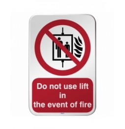 Znak bezpieczeństwa ISO – Nie używać dźwigu w przypadku pożaru, P/P020/EN167/RFLBD-400X600-1