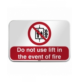 Znak bezpieczeństwa ISO – Nie używać dźwigu w przypadku pożaru, P/P020/EN167/RFLBD-600X400-1
