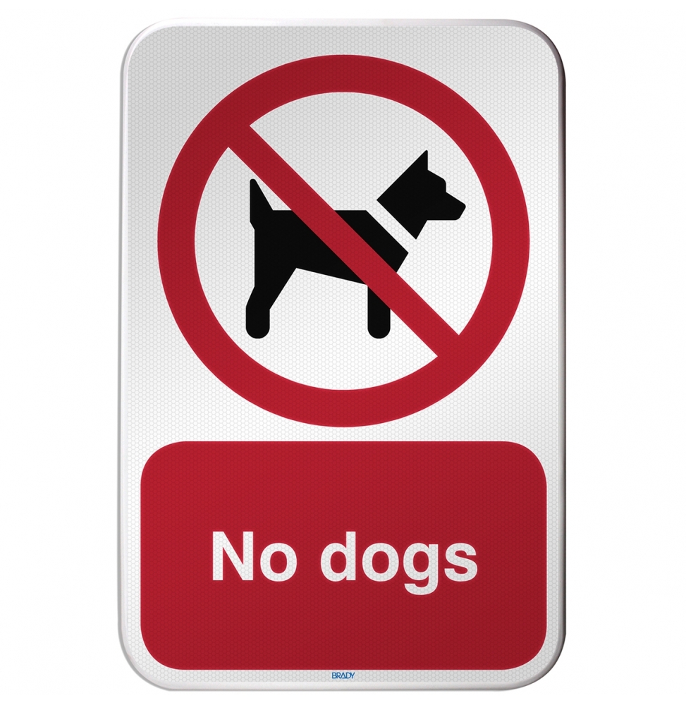Znak bezpieczeństwa ISO – Zakaz wprowadzania psów, P/P021/EN208/RFLBD-400X600-1