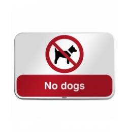 Znak bezpieczeństwa ISO – Zakaz wprowadzania psów, P/P021/EN208/RFLBD-600X400-1