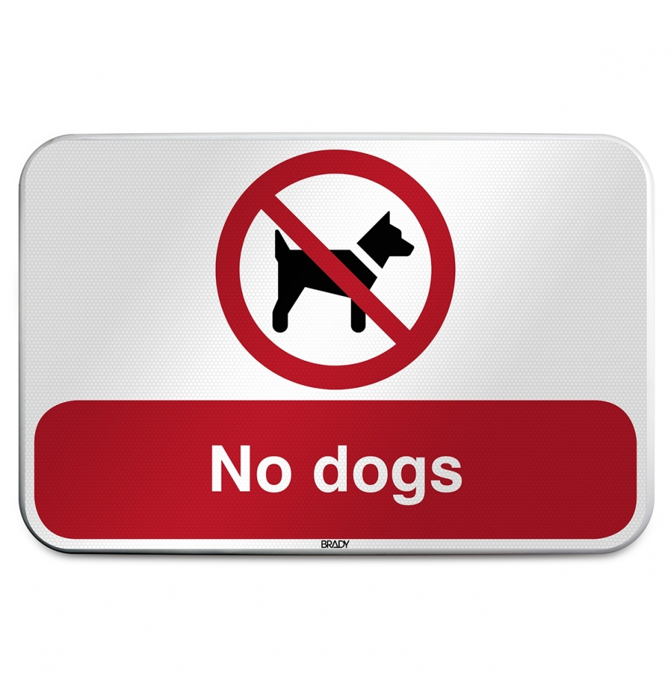 Znak bezpieczeństwa ISO – Zakaz wprowadzania psów, P/P021/EN208/RFLBD-600X400-1