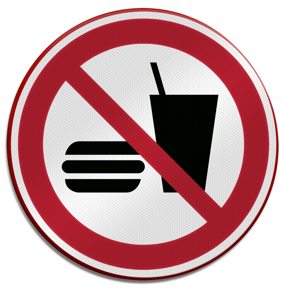 Znak bezpieczeństwa ISO – Zakaz spożywania posiłków i napojów, P/P022/NT/RFLBD-DIA400-1