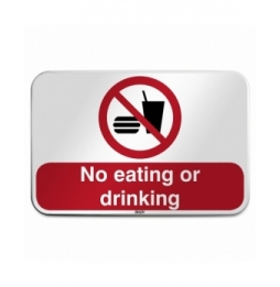 Znak bezpieczeństwa ISO – Zakaz spożywania posiłków i napojów, P/P022/EN209/RFLBD-600X400-1