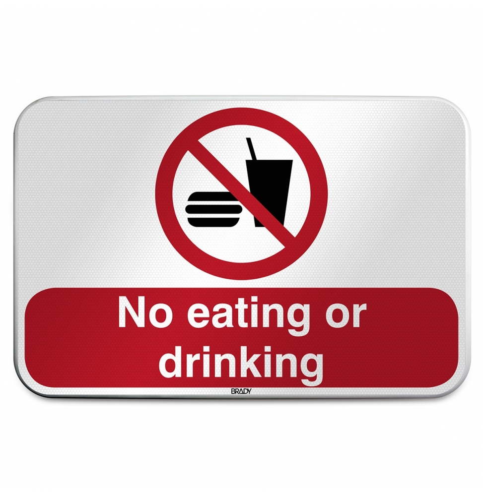 Znak bezpieczeństwa ISO – Zakaz spożywania posiłków i napojów, P/P022/EN209/RFLBD-600X400-1