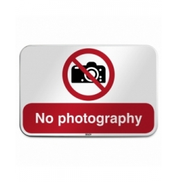 Znak bezpieczeństwa ISO – Zakaz fotografowania, P/P029/FR277/RFLBD-600X400-1