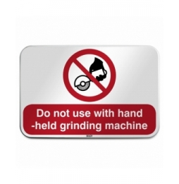 Znak bezpieczeństwa ISO – Zakaz używania ręcznej szlifierki, P/P034/FR438/RFLBD-600X400-1