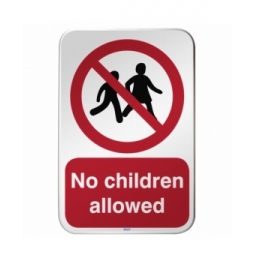Znak bezpieczeństwa ISO – Zakaz wstępu dzieciom, P/P036/FR628/RFLBD-400X600-1