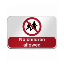 Znak bezpieczeństwa ISO – Zakaz wstępu dzieciom, P/P036/FR628/RFLBD-600X400-1