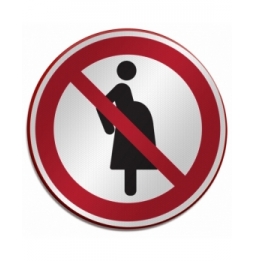 Znak bezpieczeństwa ISO – Zakaz wstępu dla kobiet w ciąży, P/P042/EN400/RFLBD-400X600-1